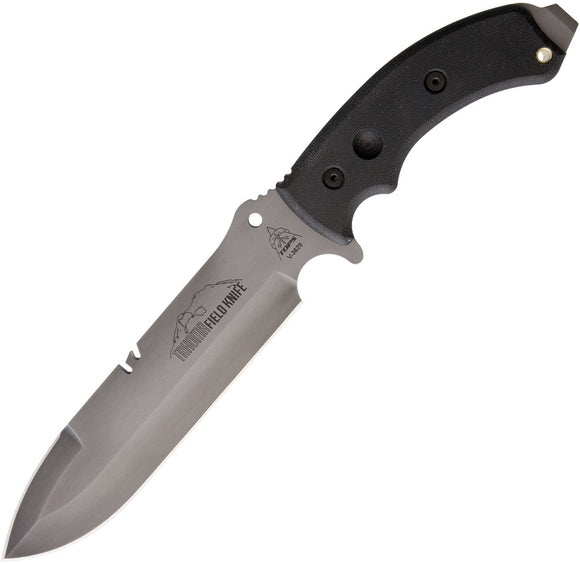 TOPS Knives Tahoma Field Fixed Spear Pt Blade Black Canvas Handle Knife TAHOBC