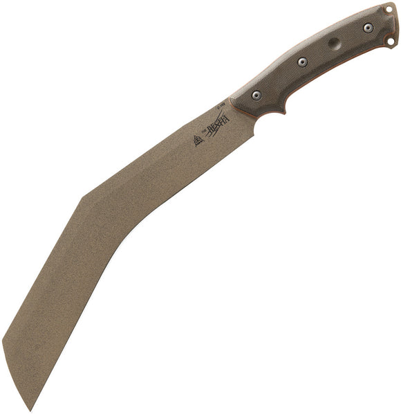 TOPS The Bestia Fixed Blade Knife Green & Tan Micarta 1095HC w/ Sheath TBST01