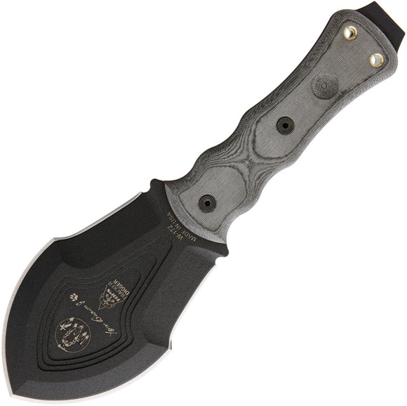 TOPS Tracker Digger Fixed Double Edge Blade Glass Breaker Black Knife TBTDIG