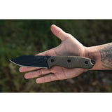 TOPS Trail Seeker Green Micarta 1095HC Fixed Blade Knife w/ Belt Sheath TLSR01