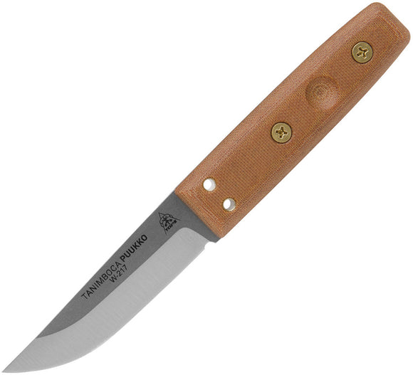 TOPS Tanimboca Puukko Canvas Micarta 1095HC Steel Fixed Blade Knife TPUK01