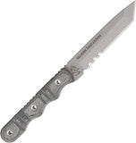 TOPS Taliban Take Down Fixed Blade Knife Black Micarta Gray 1095 w/ Sheath TTD01