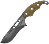 TOPS Wind Runner Fixed Black River Wash Blade Green Micarta Handle Knife WDR01