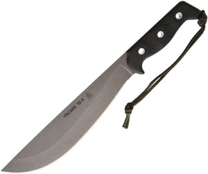 TOPS 15.5" Yacare Machete Fixed Steel Blade Black Micarta Handle Knife YAC01
