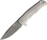 Lion Steel TRE Damascus Steel Boomerang Framelock Titanium Folding Knife
