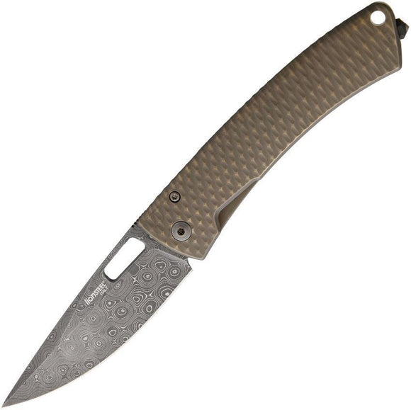 Lion Steel Limited Edition TiSpine Titanium Raindrop Damascus Steel Knife