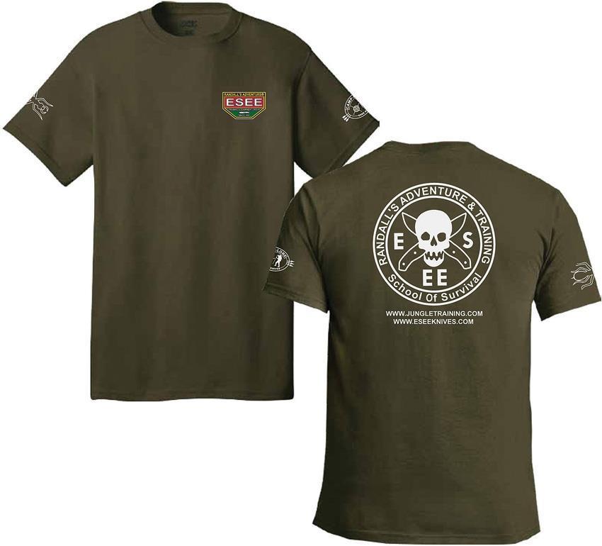 ESEE Logo Front & Back Training Green Medium Men's Short Sleeve T-Shir ...