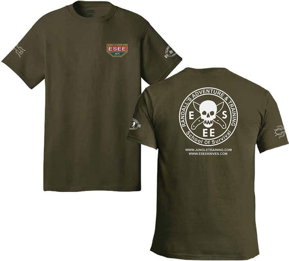 ESEE Logo Front & Back Training Green Medium Men's Short Sleeve T-Shirt