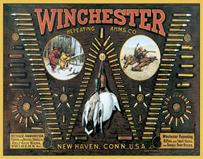 Winchester Bullet Board Repeating Arms Company Hunting Man Cave Metal Tin Sign 0942