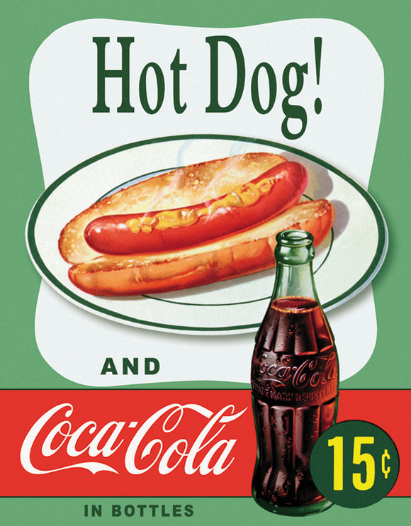 Tin Signs Hot Dog and Coke Nostalgic Advertisement Metal Sign 1048