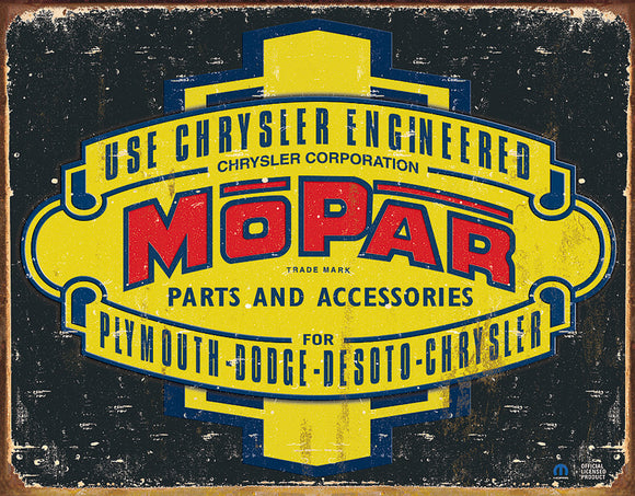 Mopar Chrysler Engineered 37-47 Car Man Cave Metal Tin Sign 1314