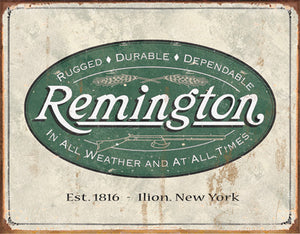 Tin Signs Remington Weathered Logo Advertisement Nostalgic Metal Sign 1413