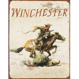 Winchester Logo Cowboy Man Cave Vintage Metal Tin Sign 1421
