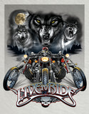 Live To Ride Wolves Motorcycle Man Cave Metal Tin Sign 1442