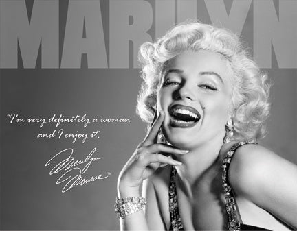 Marilyn Monroe Signature I'm Very Definitely a Woman I Enjoy It Man Cave Metal Tin Sign 1532