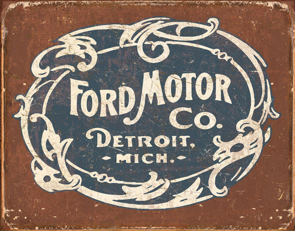 New Ford Motor Co. Detroit Michigan Historic Logo Vintage Collectible Man Cave Metal Tin Sign 1707