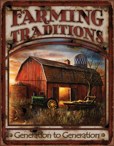 New Farming Traditions Generation to Generation Man Cave Barn Vintage Metal Tin Sign 1755