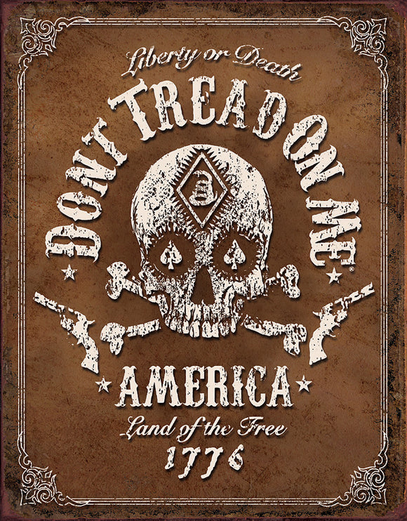 Dont Tread On Me Black Jack America Land of the Free Man Cave Metal Tin Sign 1787