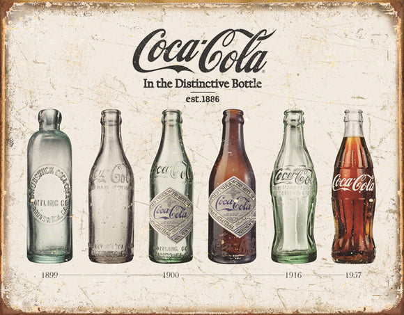 Coca-Cola Coke Bottle Evolution Memorabilia Man Cave Metal Tin Sign 1839