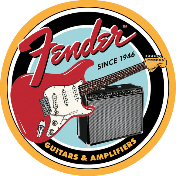 Tin Signs Fender Round Circular Music Metal Sign Home Décor 1858