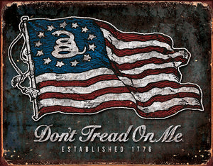 Don't Tread On Me Vintage American Flag Man Cave Metal Tin Sign 1873