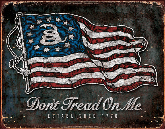 Don't Tread On Me Vintage American Flag Man Cave Metal Tin Sign 1873