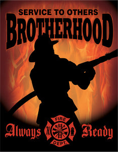 Fireman Brotherhood Man Cave Metal Tin Sign 1901