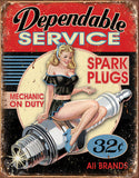 Tin Signs Dependable Service Automobiles Metal Sign Home Décor 1991