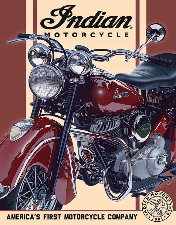 Indian America's First Motorcycle Company 48 Chief Tin Sign 2009