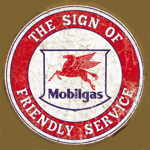 New Mobil Gas Friendly Service Vintage Collectible Metal Tin Sign 2025