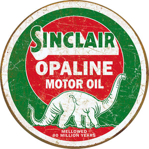 Sinclair Opaline Motor Oil Round Tin Sign 2047