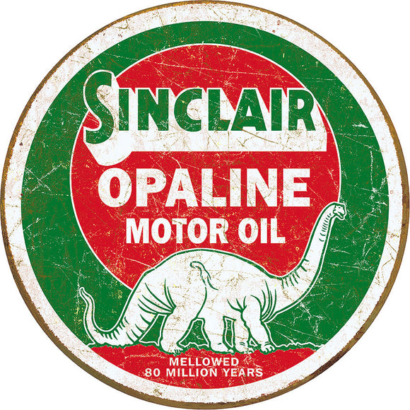 Sinclair Opaline Motor Oil Round Tin Sign 2047