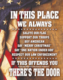 In This Place Support Our Troops American Man Cave Metal Tin Sign 2131