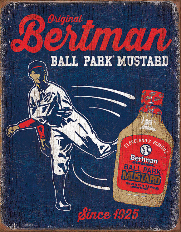 Original Bertman Ball Park Mustard Advertisement Metal Tin Sign 2157