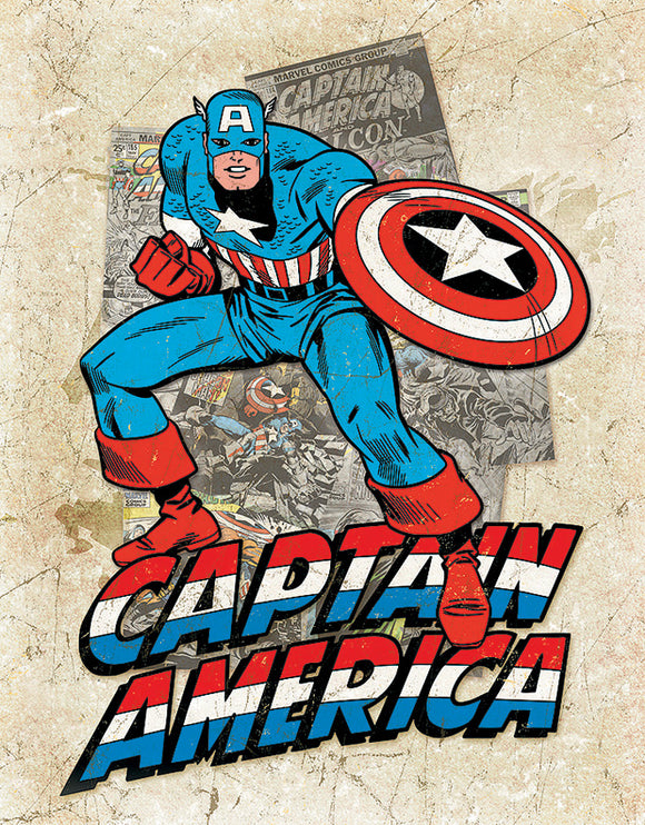 Captain America Superhero Cover Splash Marvel Comics Group Tin Sign 2206