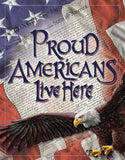 Proud Americans Live Here Home Decor Man Cave Metal Tin Sign 2219