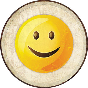 Tin Signs Smiley Face Emoji Design Yellow Metal Sign Wall Decor 2275