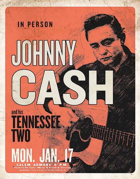 Tin Signs Johnny Cash TN Two Music Color Metal Sign Wall Décor 2344