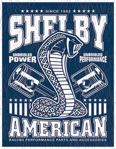 Tin Signs Shelby Unbridled Cobra Design Blue/White Metal Sign Wall Decor 2372