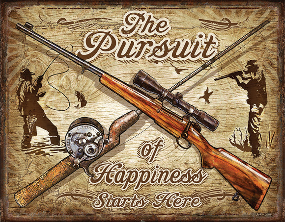 Pursuit Of Happiness Sign Wall Décor Metal Tin Sign 2413