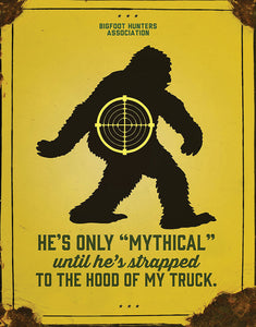 Tin Signs Mythical Sasquatch Yellow/Black Metal Sign Wall Decor 2414