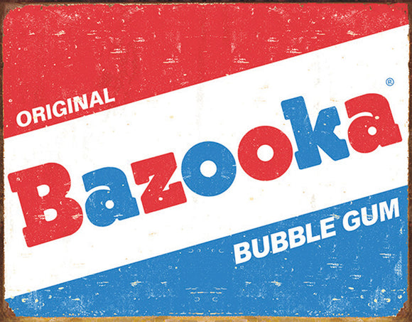 Bazooka Bubble Gum Red/White/Blue Nostalgic Wall Décor Tin Sign 2450