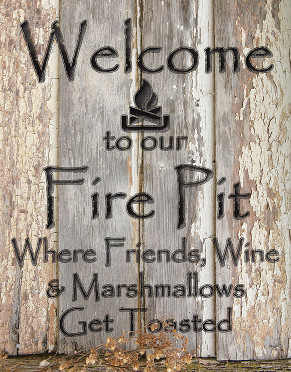 Tin Signs Fire Pit Vintage Home Metal Sign Wall Décor 2455