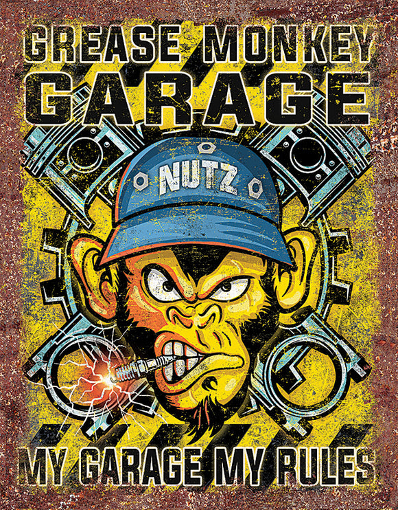 Grease Monkey Garage Tin Sign Wall Décor 2473