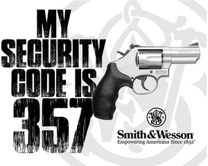 Tin Signs Smith & Wesson My Security Code Is 357 Metal Sign Wall Decor 2480