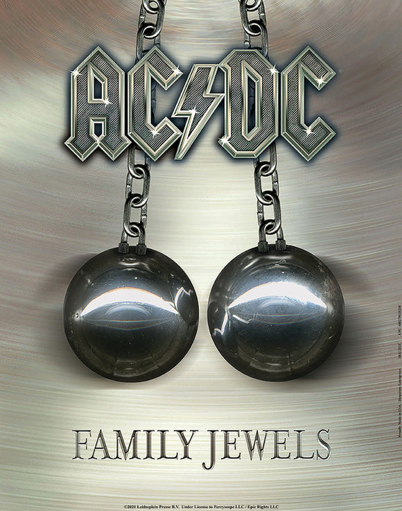AC/DC Family Jewels Grey & White Metallic Rock Band Tin Sign Wall Décor 2498