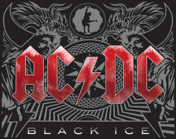 AC/DC Black Ice Black Grey & Red Rock Band Tin Sign Wall Décor 2499