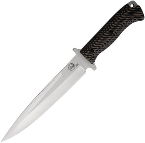 Tassie Tiger Knives P8 Pig Sticker Black & Tan G10 D2 Steel Fixed Blade Knife P8