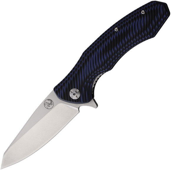 Tassie Tiger Knives FB Linerlock Black & Blue Folding D2 Pocket Knife RT93FBB