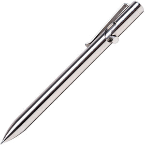 Tactile Turn Bolt Action Standard Titanium 5.63" Pocket Clip Ballpoint Pen  BA1T